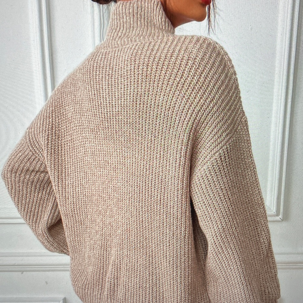 Cozy Beige Turtleneck Sweater - Picture 4 of 4